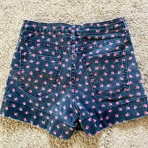 Forever 21 rose print denim shorts